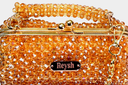 Crystal Beaded Party Clutch: Handmade Gold Evening Bag
