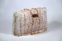Pink Crystal Beaded Clutch: Handmade Sparkle Party Bag